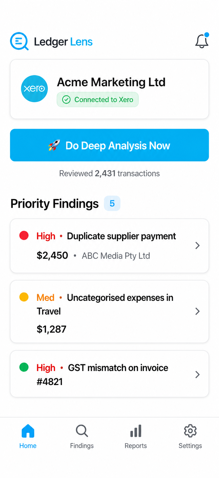 Ledger Lens priority findings